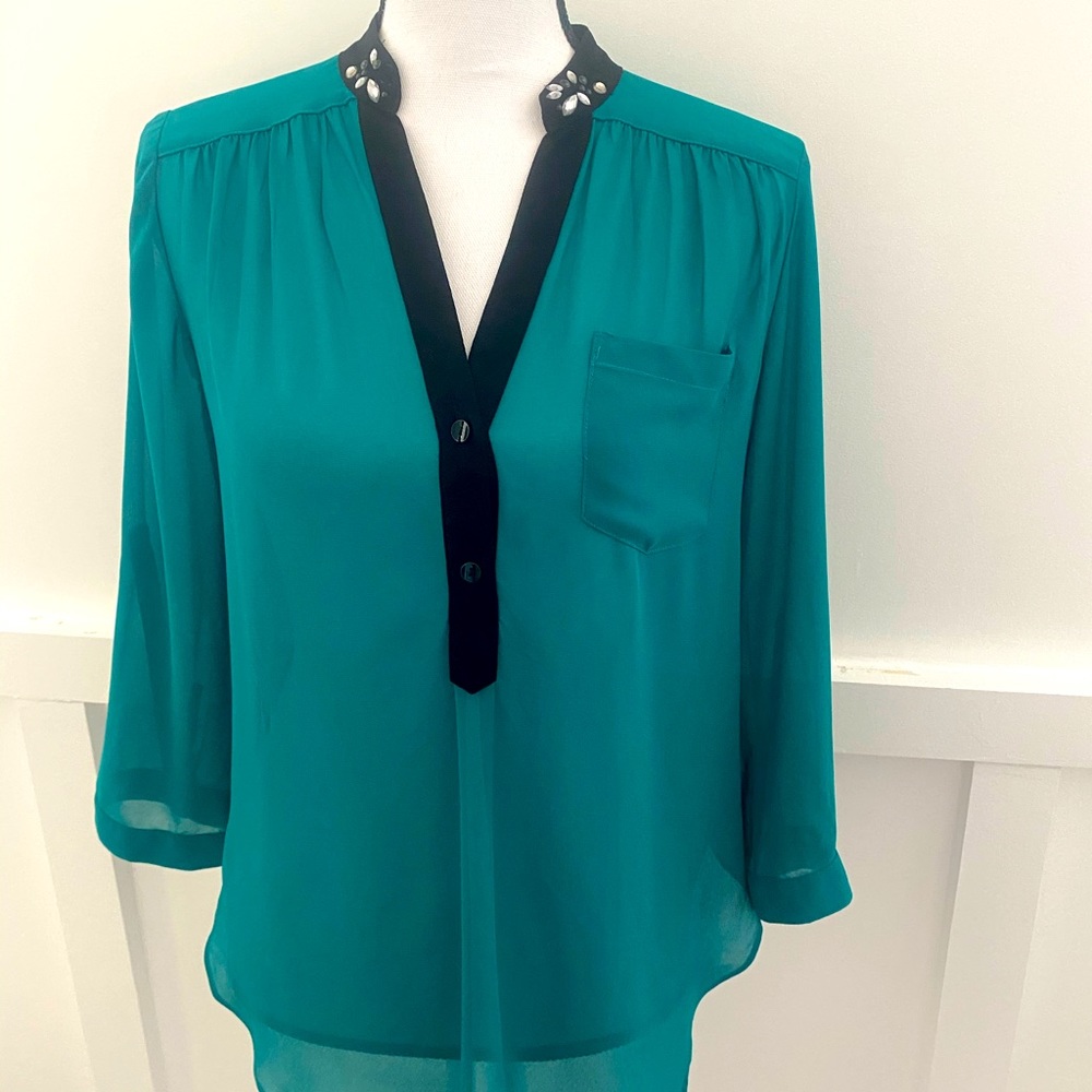 Jeweled green top